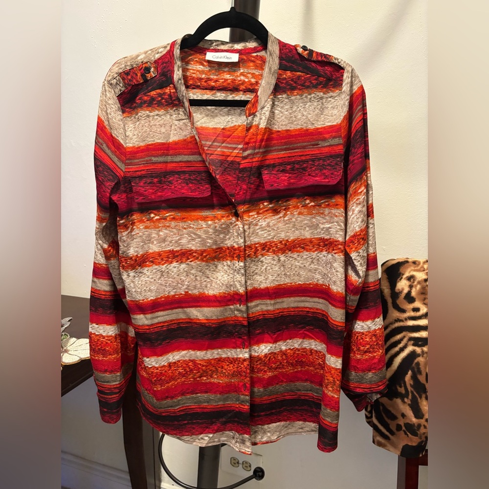 Calvin Klein Multicolor Striped Button Down Shirt